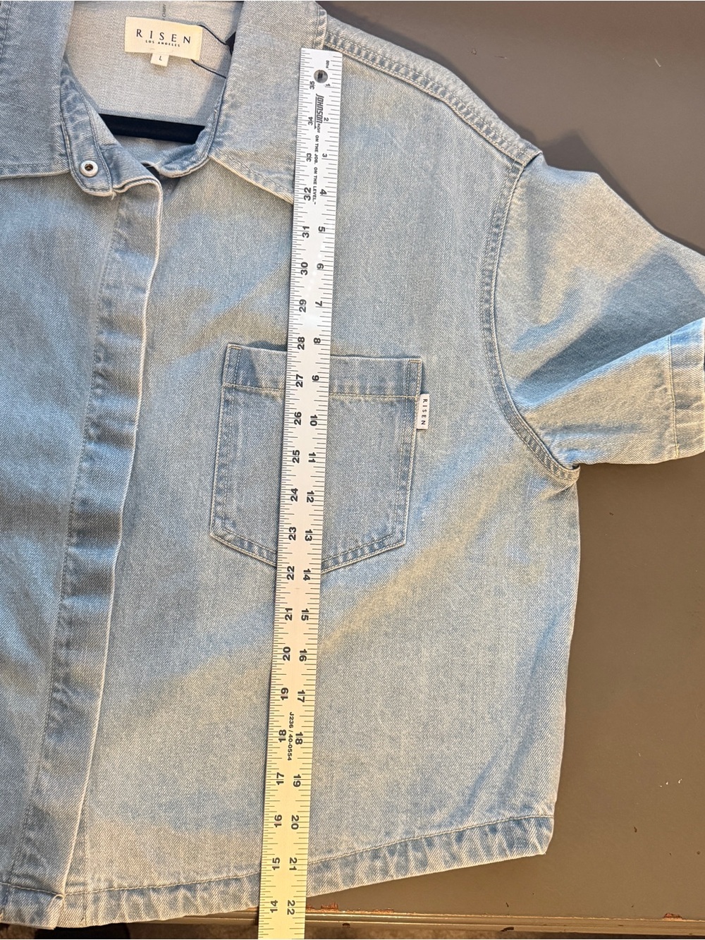 Light Blue Denim Short-Sleeve Button-Front Shirt - Picture 8 of 8